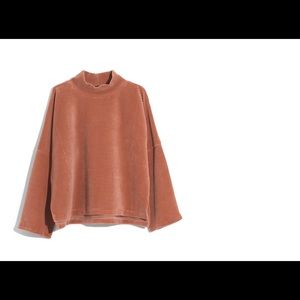 Madewell Soft Velour Corduroy Mock Neck Top